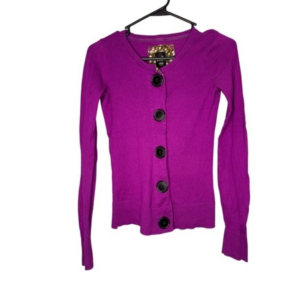 Twik Simons Plum Purple Cardigan Button-Down Sweater Top, Women's Size XS